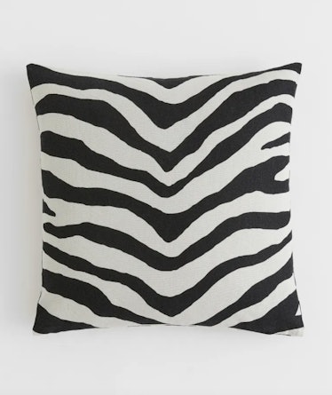 Animal-patterned Linen-blend Cushion Cover