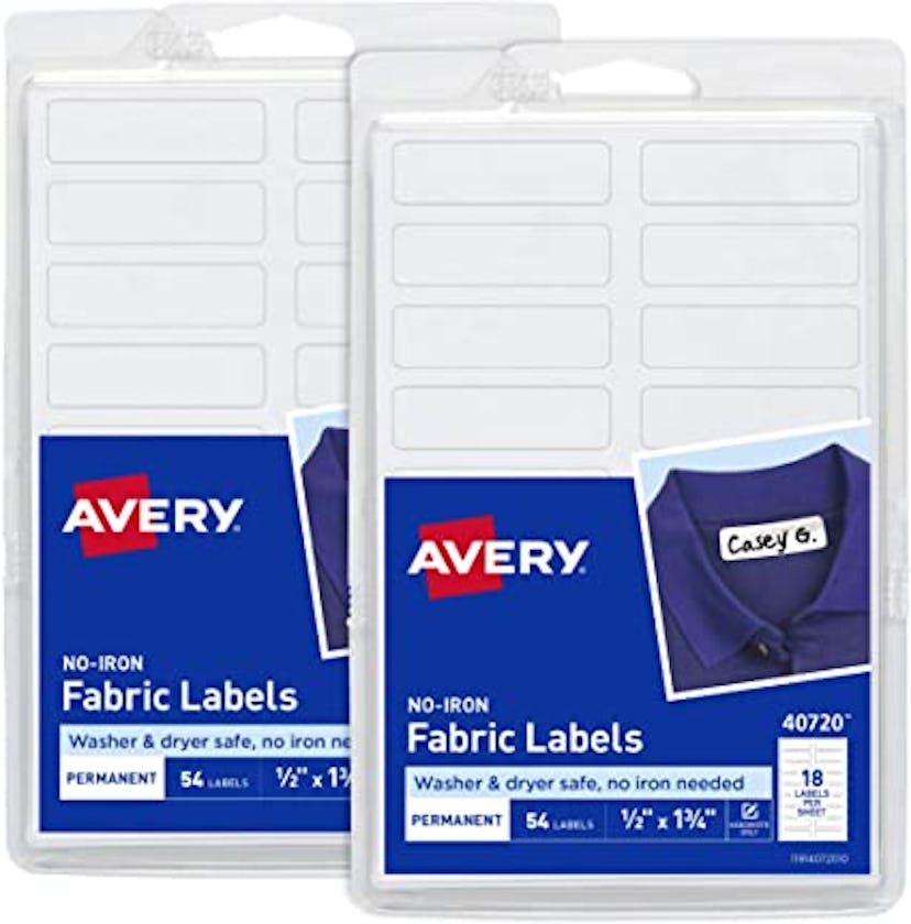 Avery No Iron Fabric Labels, 108 count