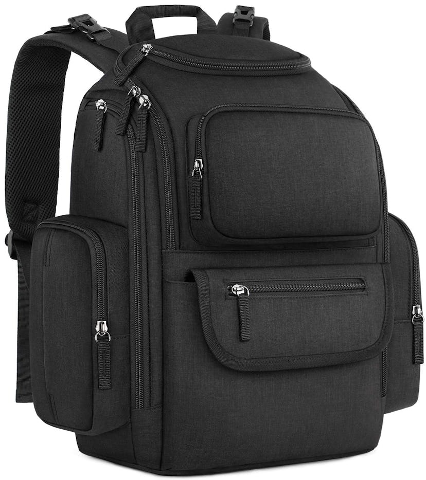 large storage black diaper bag for 2 kids