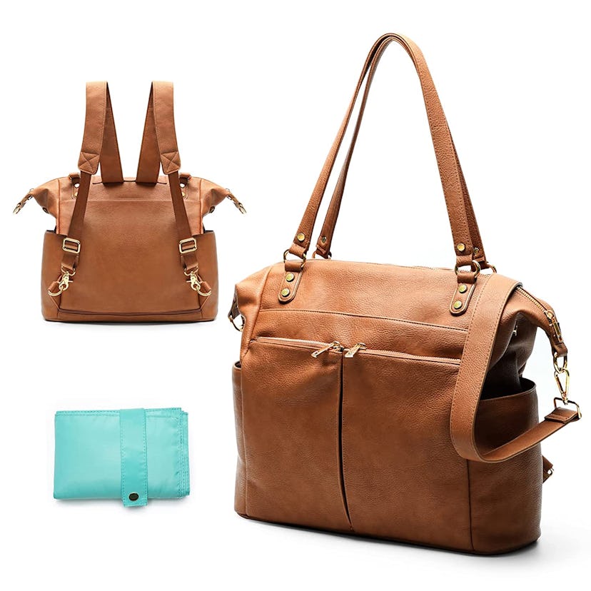 Leather Diaper Bag Backpack