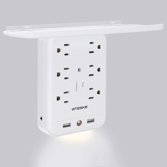 WTESKE 6-Outlet Surge Protector Shelf