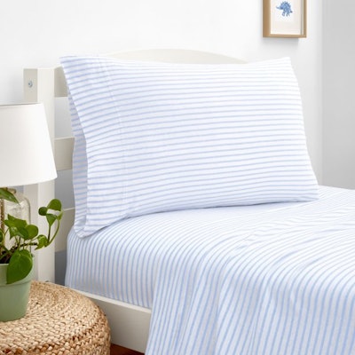 Mini Stripe T-Shirt Soft Jersey Organic Cotton Blend Sheet Set