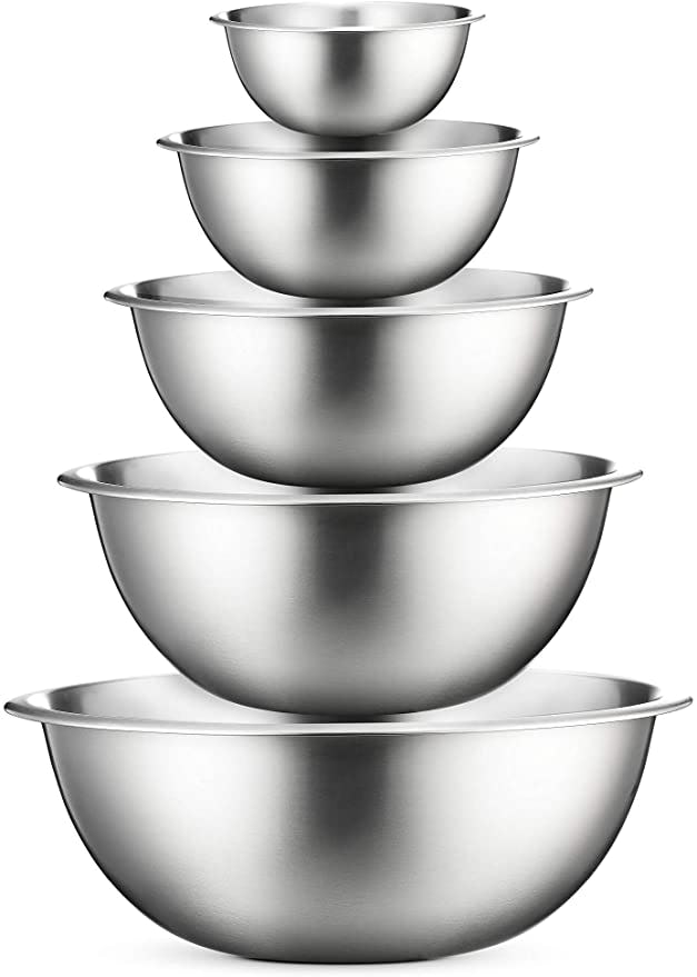 FineDine Stainless Steel Mixing Bowls (5-Piece Set)