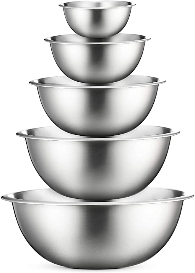 FineDine Stainless Steel Mixing Bowls (5-Piece Set)