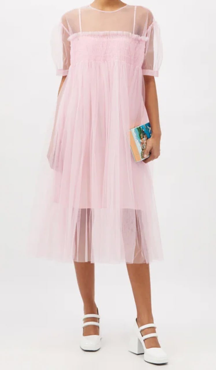 Perran Smocked-Tulle Dress