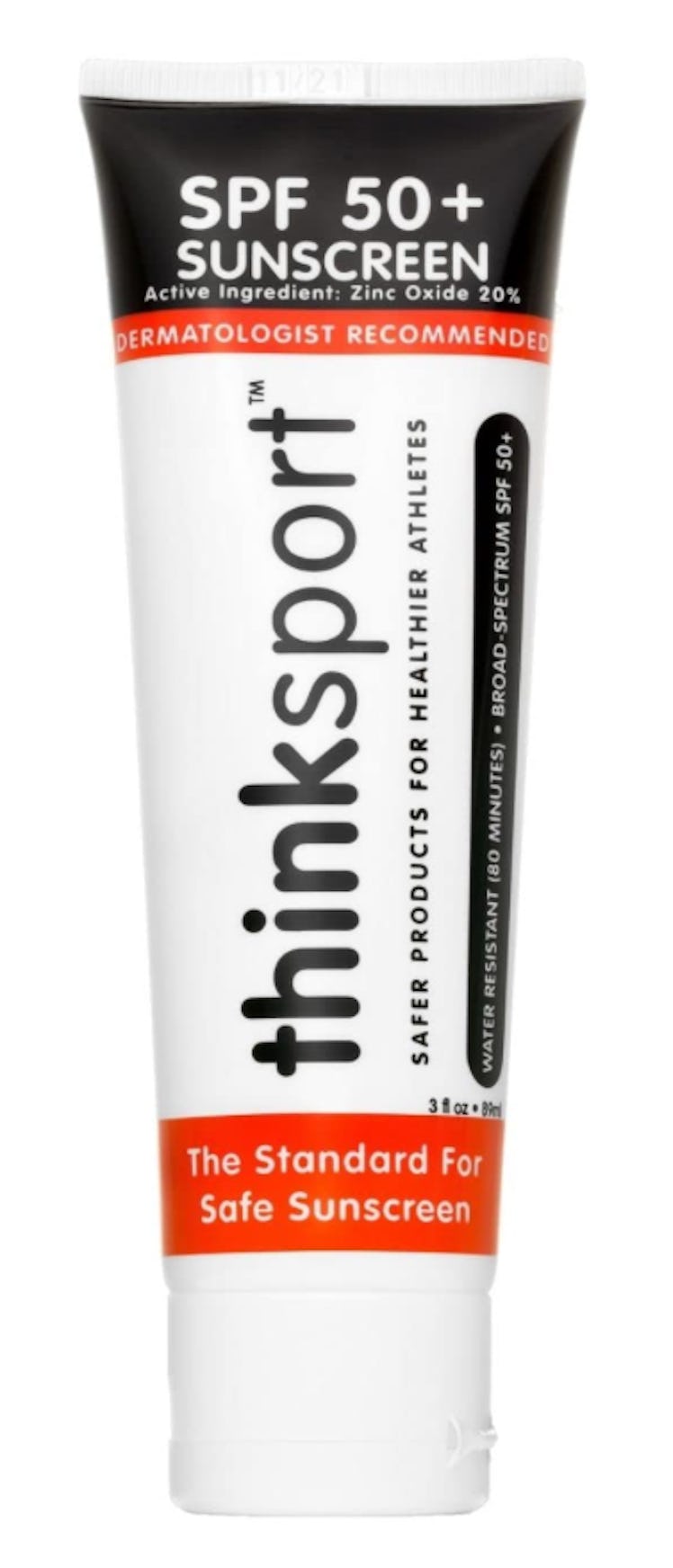 Thinksport Safe Sunscreen SPF 50+ (3 Oz.) Sunscreen for Bald Men