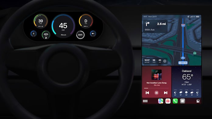 Next generation CarPlay on a vertical screen