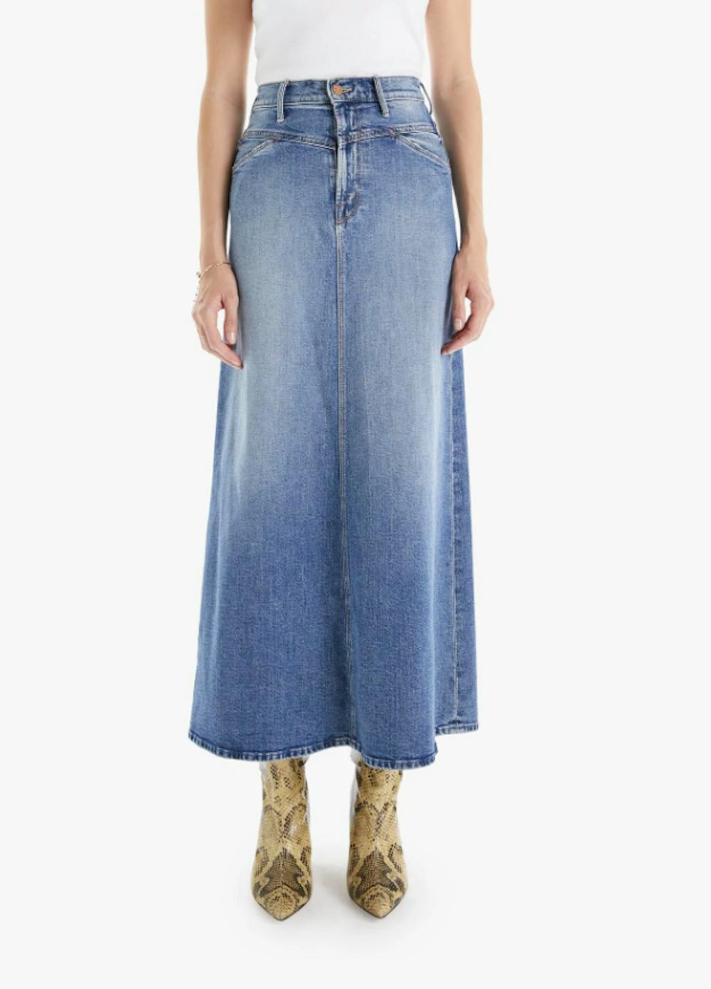 THE YOKE FRONT CIRCLE MAXI SKIRT