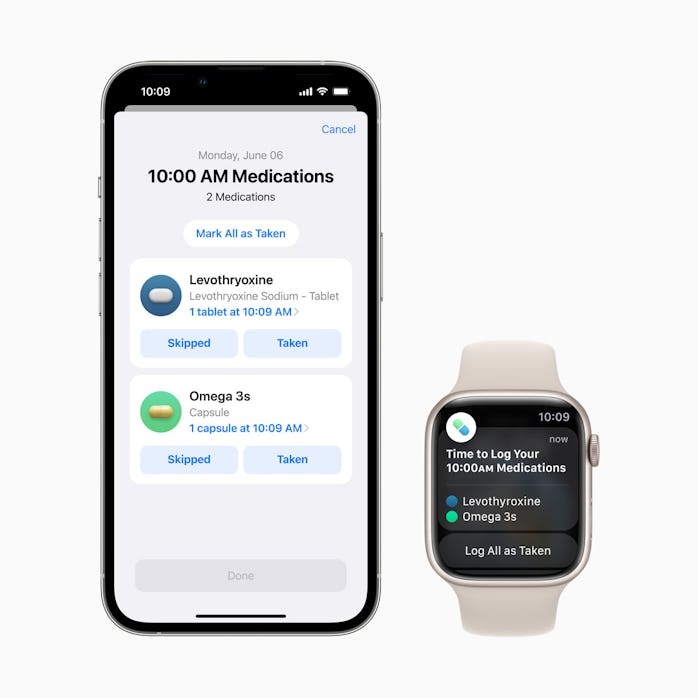 Apple watchOS 9's Medications app