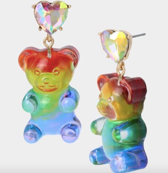 One Love Gummy Bear Earrings Rainbow Multi