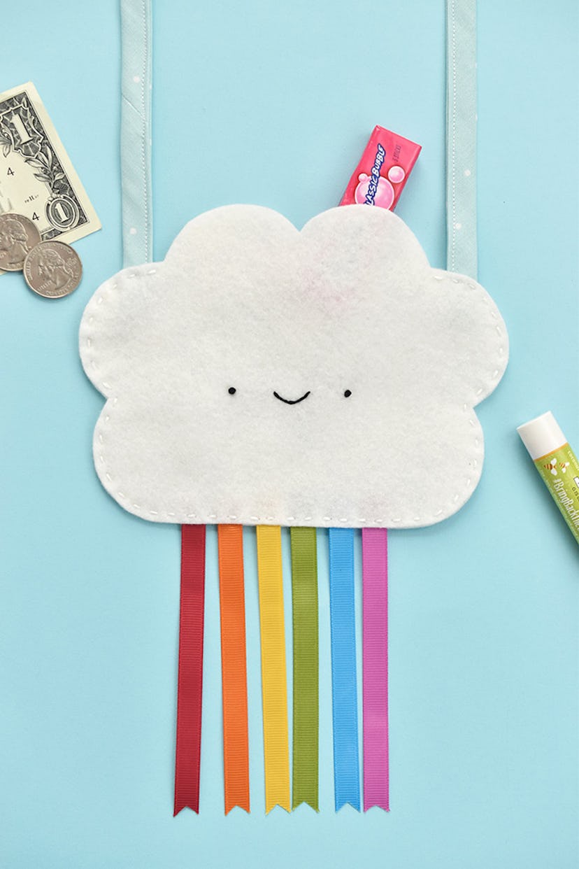 Rainbow cloud purse, pride crafts