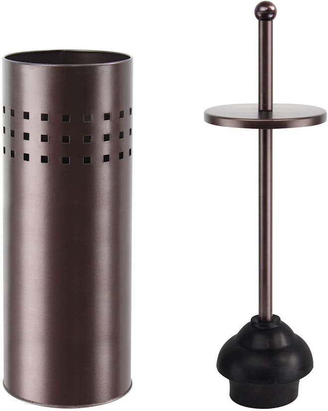 Blue Donuts Toilet Plunger &Holder