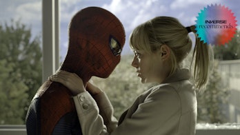 Andrew Garfield as Peter Parker and Emma Stone as Gwen Stacy in 2012’s The Amazing Spider-Man