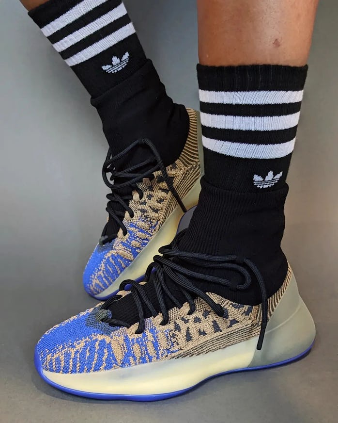Kanye and Adidas Yeezy’s knit basketball sneakers are back in blue