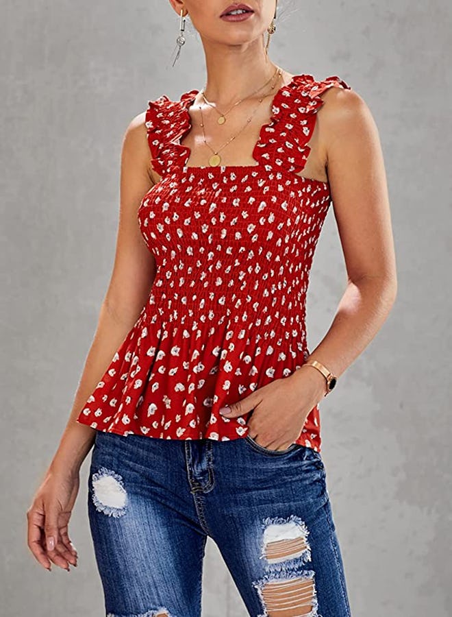 Sidefeel Smocked Tank Top