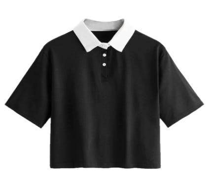 SweatyRocks Cropped Polo Tee