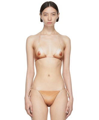 Jean Paul Gaultier Beige Lotta Volkova Edition 'The Naked' Bikini