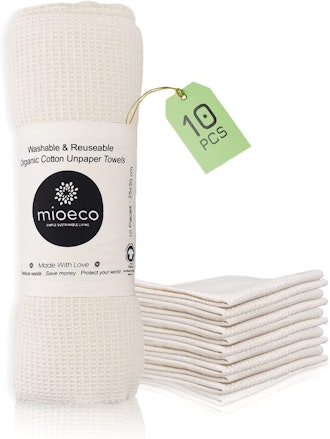 MioEco Organic Reusable Paper Towels (10-Pack)