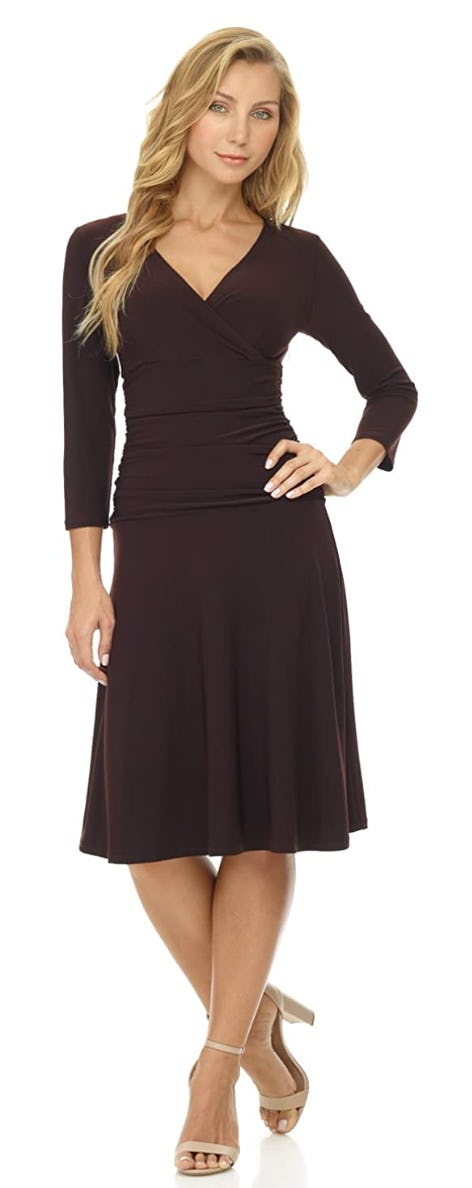 Rekucci 3/4 Sleeve Fit-and-Flare Dress