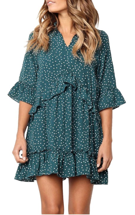 MITILLY Ruffle Polka Dot Dress