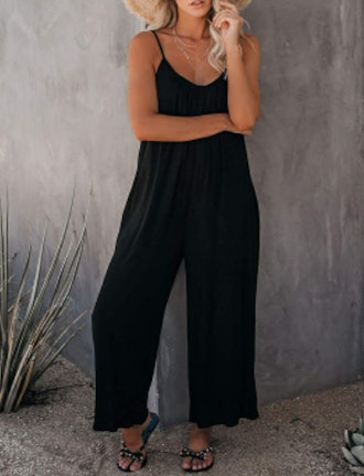 Happy Sailed Sleeveless Loose Jumpsuit with Pockets