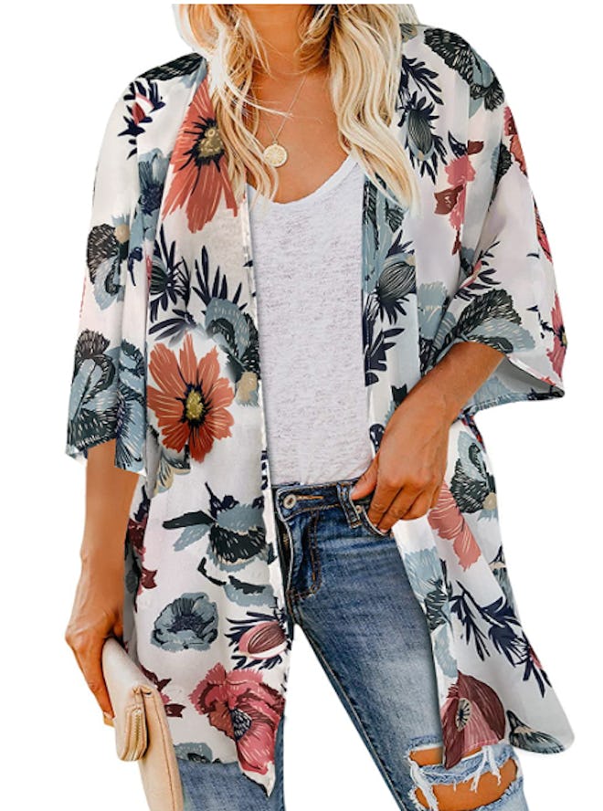 Chicgal Print Puff Sleeve Cover-Up