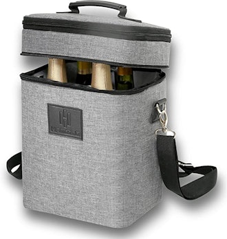 insulated 4-bottle wine tote