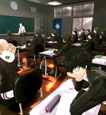 Joker sitting in classroom