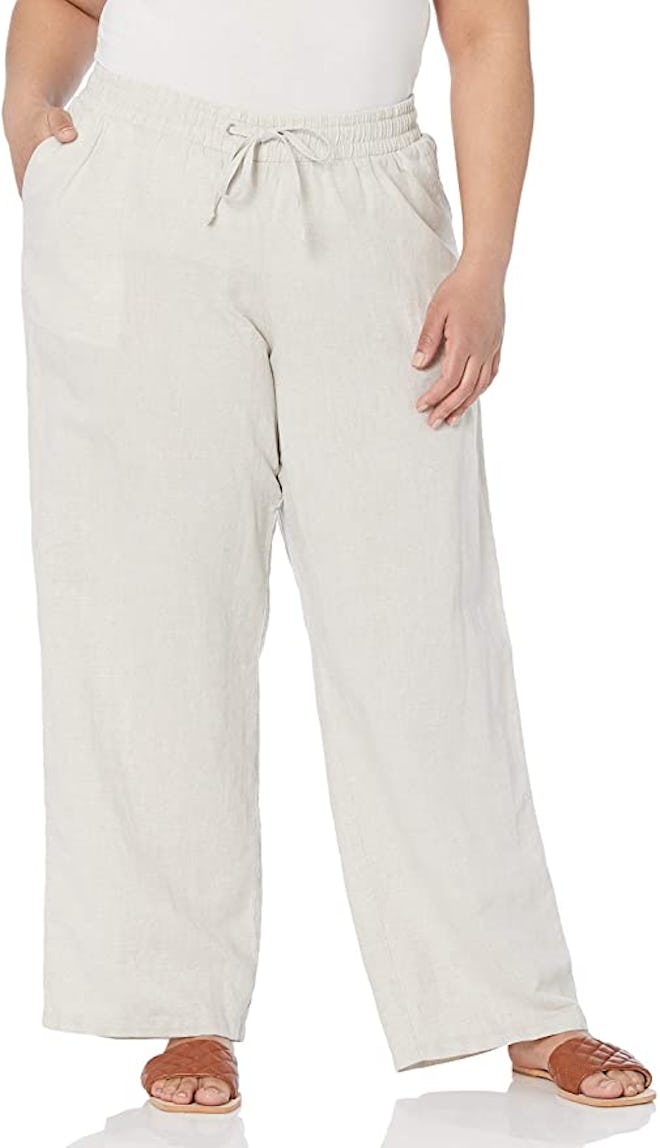 Amazon Essentials Linen Blend Wide Leg Pants