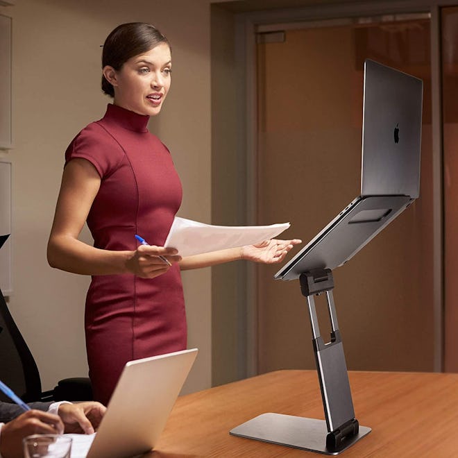 If you like to stand for Zoom meetings, check out this laptop stand that extends to 20 inches.