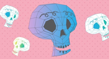 polygonal skull picture for development day