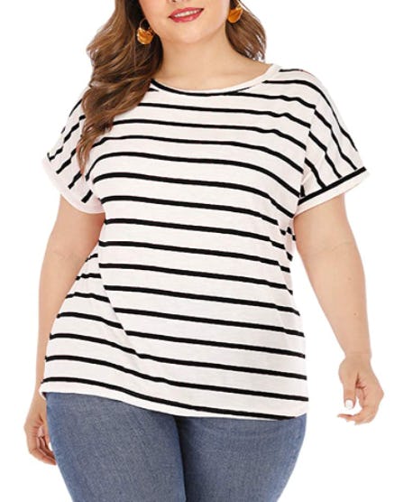 GXLU Short Sleeve Striped T-Shirt