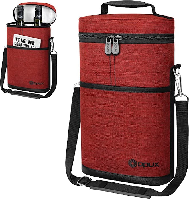 wine tote with a pocket
