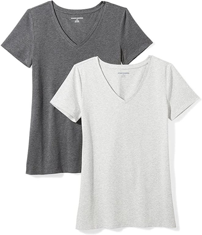 Amazon Essentials Short-Sleeve V-Neck T-Shirt (2-Pack)