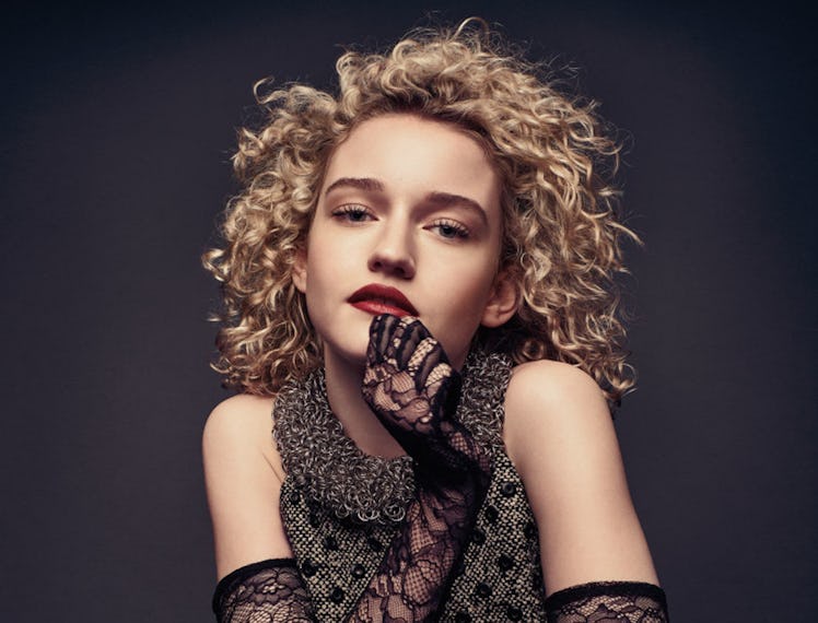 Julia Garner in black lace.