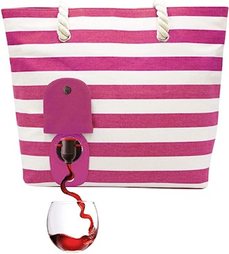 wine tote with pouring spout