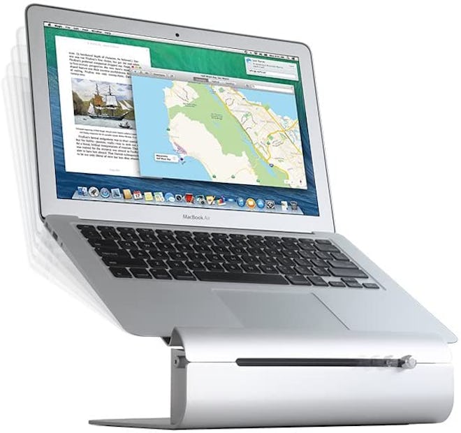This sleek laptop stand for Zoom meetings allows you to adjust the tilt of your computer to keep the...
