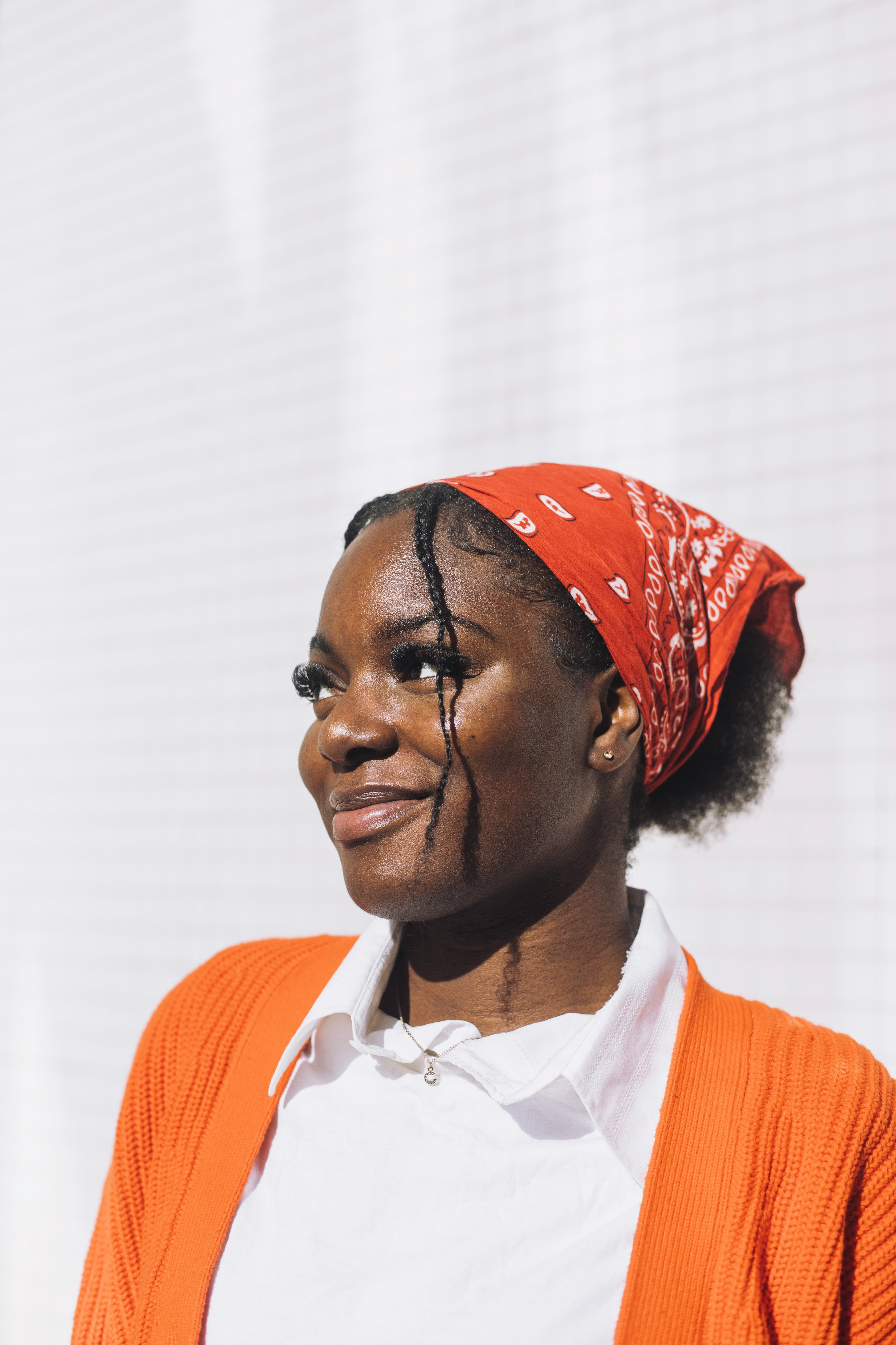 Happy young woman smiling during the June 2022 Strawberry Moon on June 14.