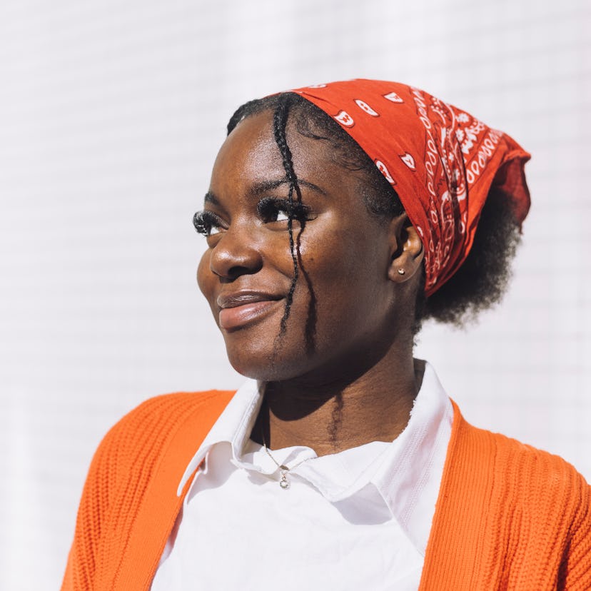 Happy young woman smiling during the June 2022 Strawberry Moon on June 14.