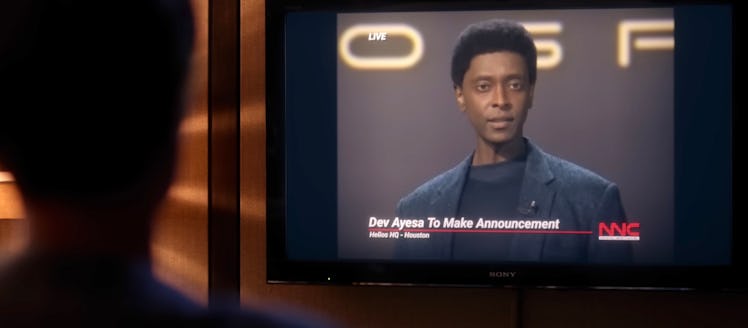 Edi Gathegi as Dev Ayesa, founder of a commercial aerospace group, Helios on a TV