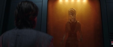 Obi-Wan (Ewan McGregor) looking at the frozen corpse of Tera Sinube in Obi-Wan Kenobi Episode 4