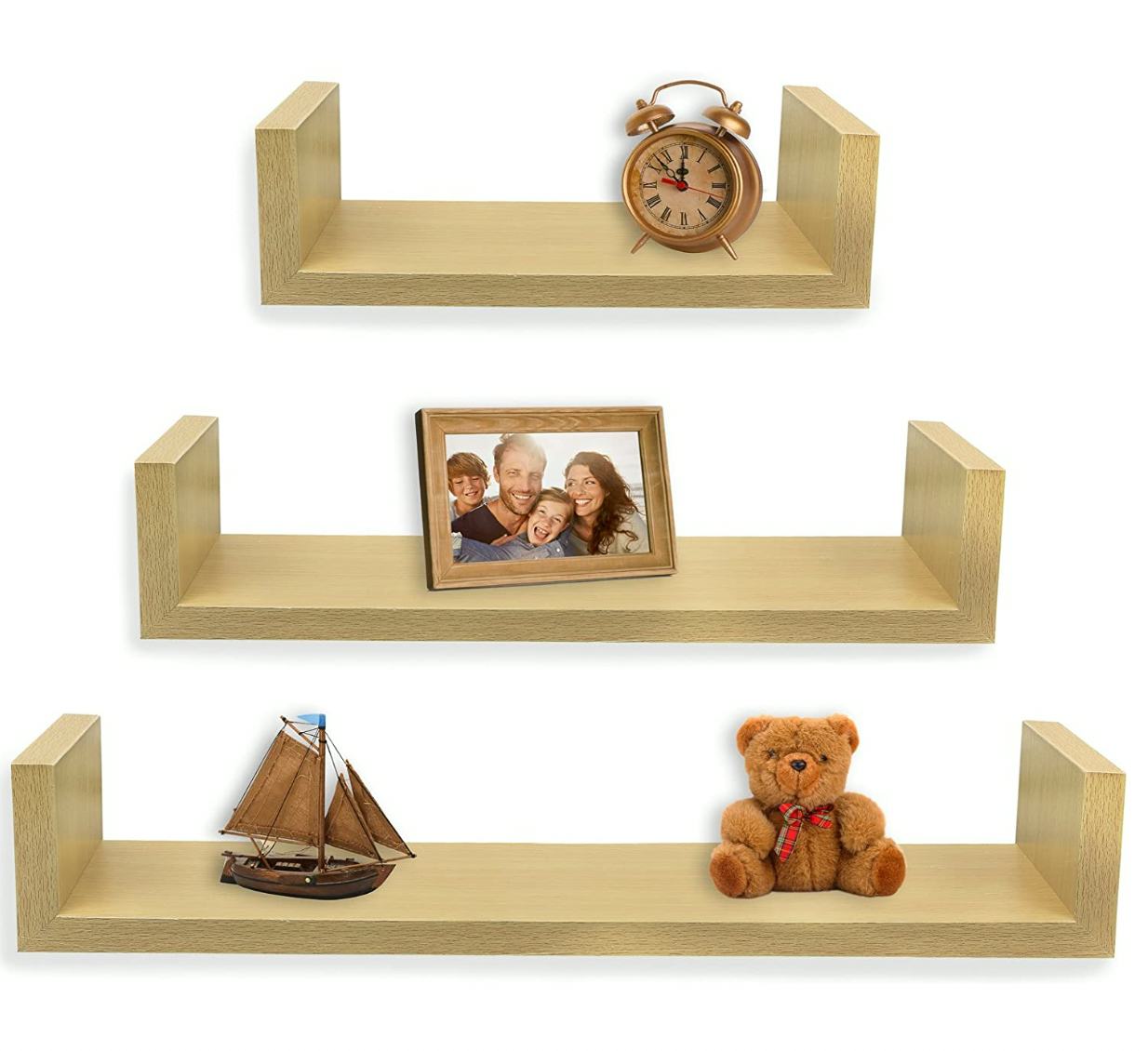 Greenco Floating U Shelves (3-Piece Set)