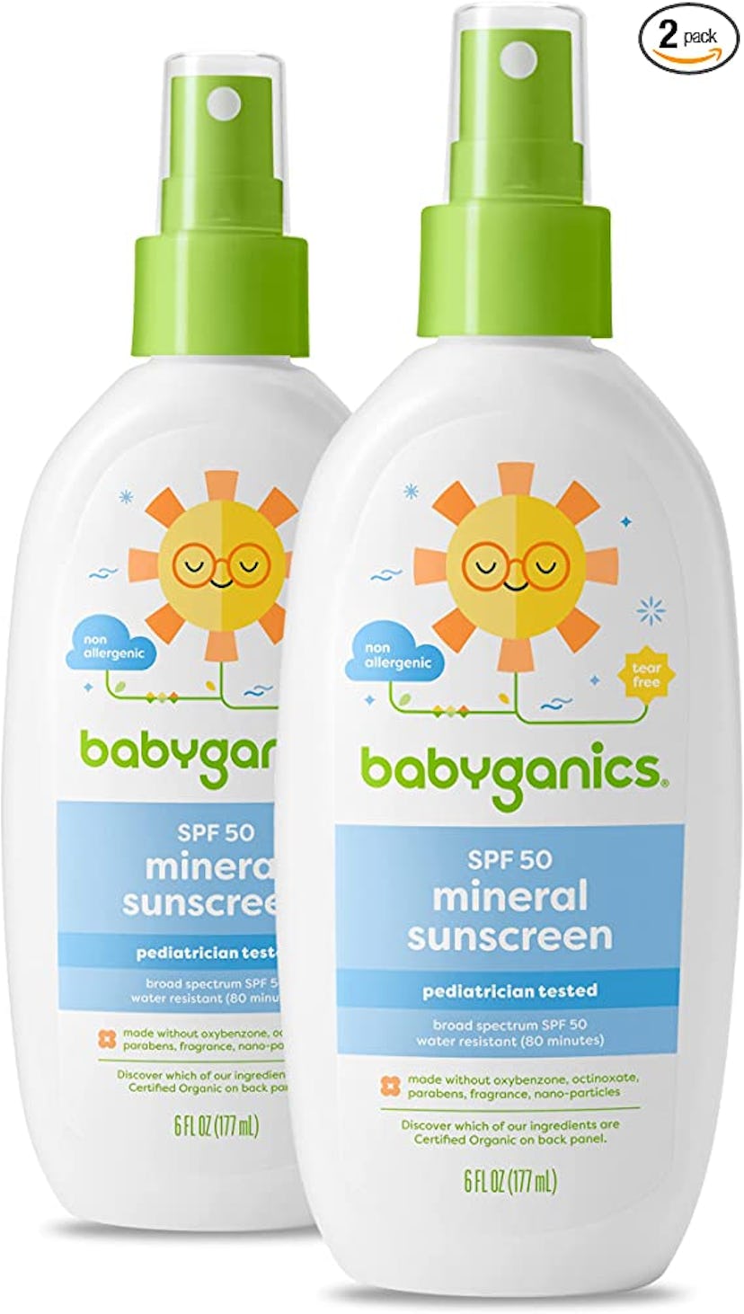 Babyganics SPF 50 Baby Sunscreen Spray, 6 Oz. (2-Pack)