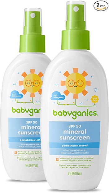 Babyganics SPF 50 Baby Sunscreen Spray, 6 Oz. (2-Pack)