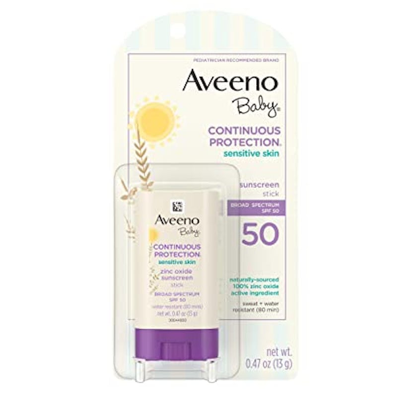 Aveeno Baby Continuous Protection Sensitive Skin Mineral Sunscreen Stick, .47 Oz