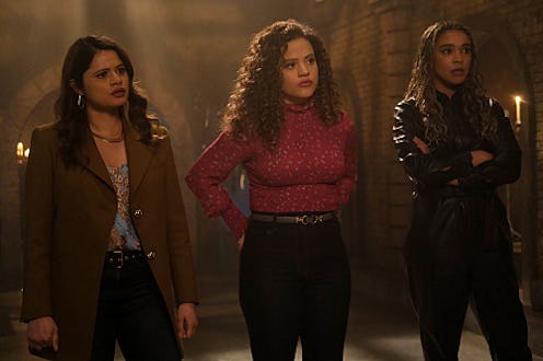 Melonie Diaz as Mel Vera, Sarah Jeffery as Maggie Vera and Lucy Barrett as Kaela Danso in 'Charmed'