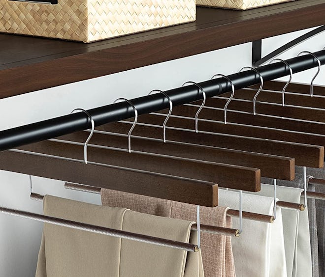 Zober Wooden Pants Hangers (10-Pack)