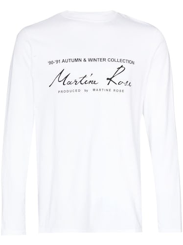 Martine Rose White Cotton Long Sleeve T-Shirt