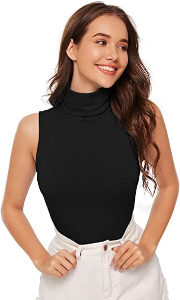 Verdusa Sleeveless Turtleneck