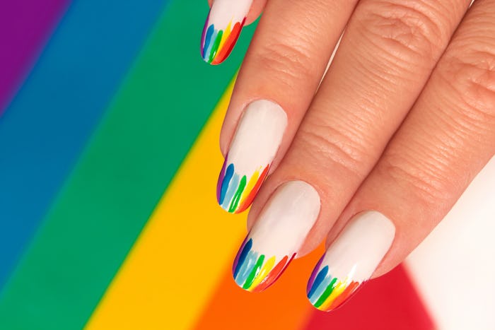 rainbow nails, rainbow nail designs for pride month